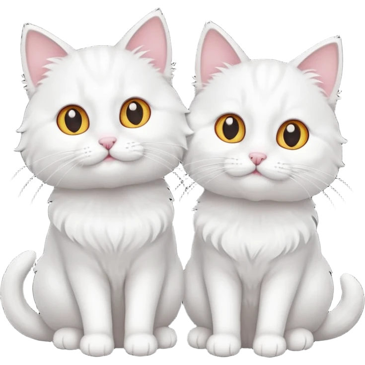 two white cats emoji