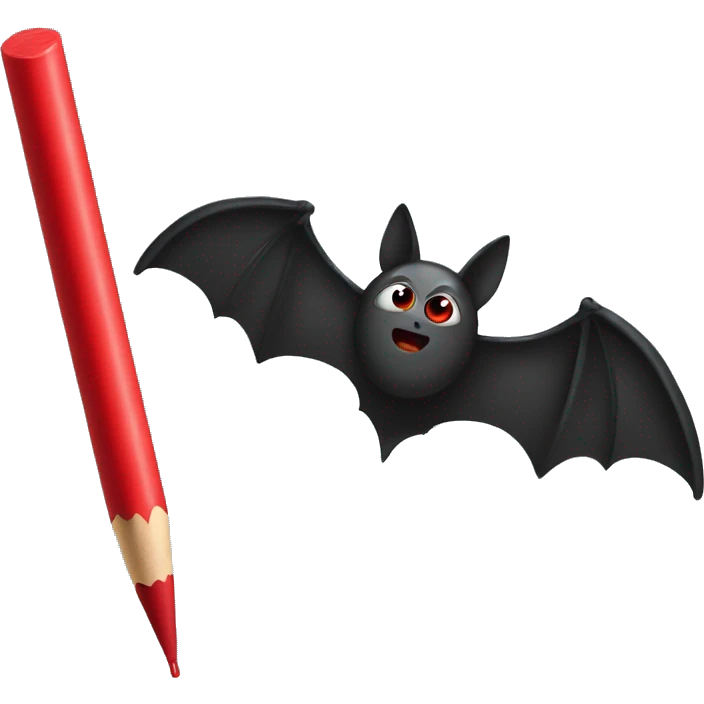 Bat with a red crayon emoji