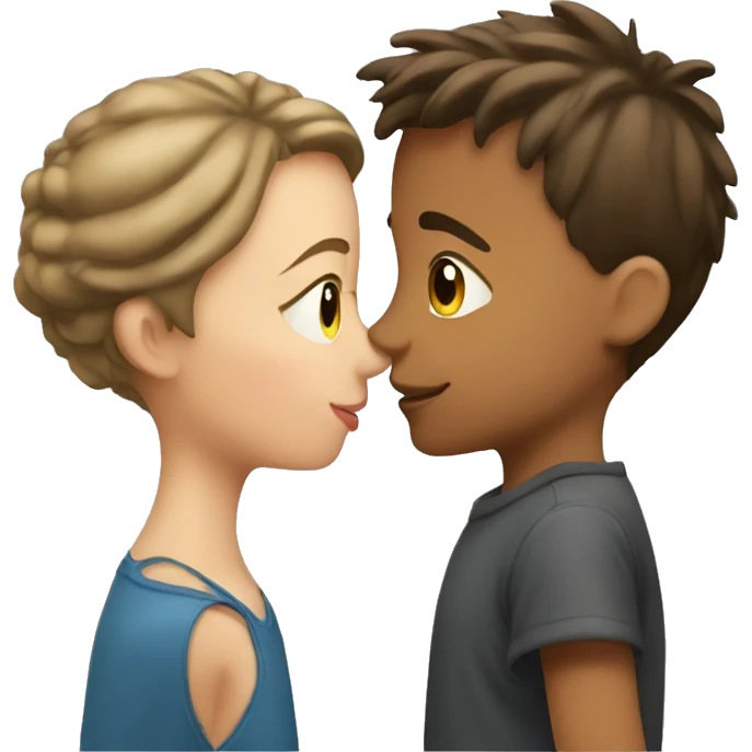 A boy and a girl kissing  emoji