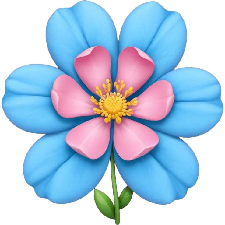 Um emoji da flor rosa vermelha tradicional só que com coloração azul emoji