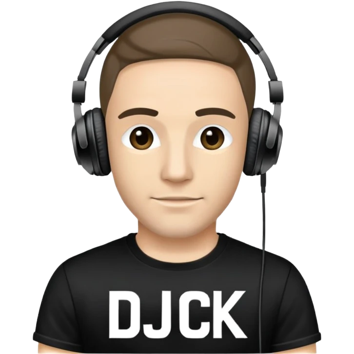 DJ in headphones, text "DJ COK" emoji