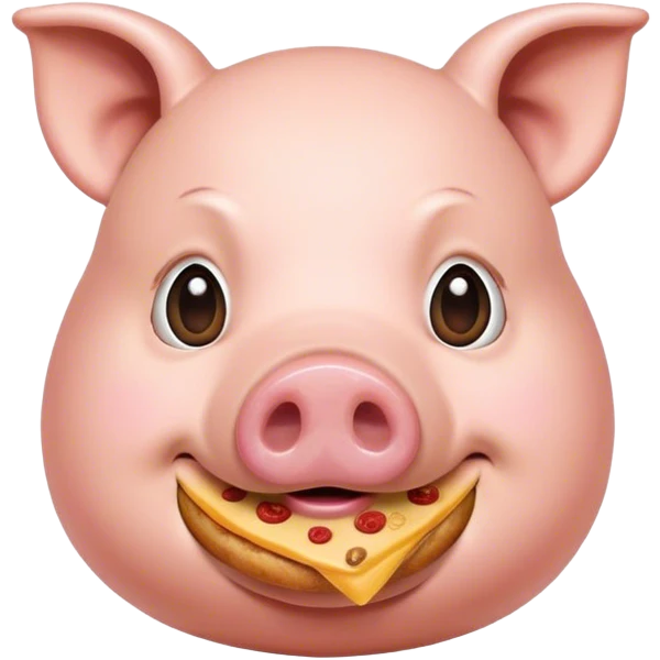 Pig with food all over its face emoji