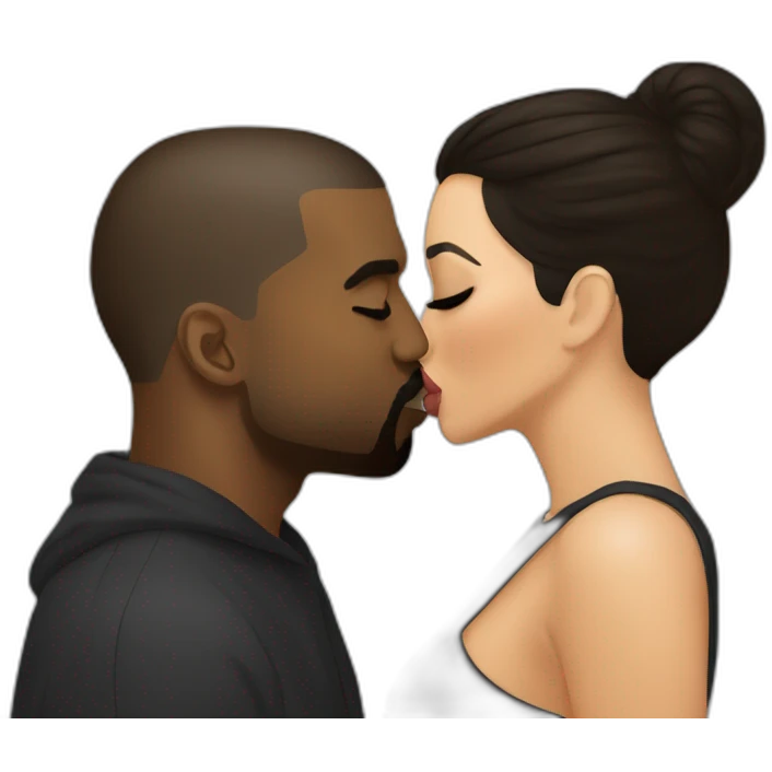 kanye west kissing kim kardashian emoji