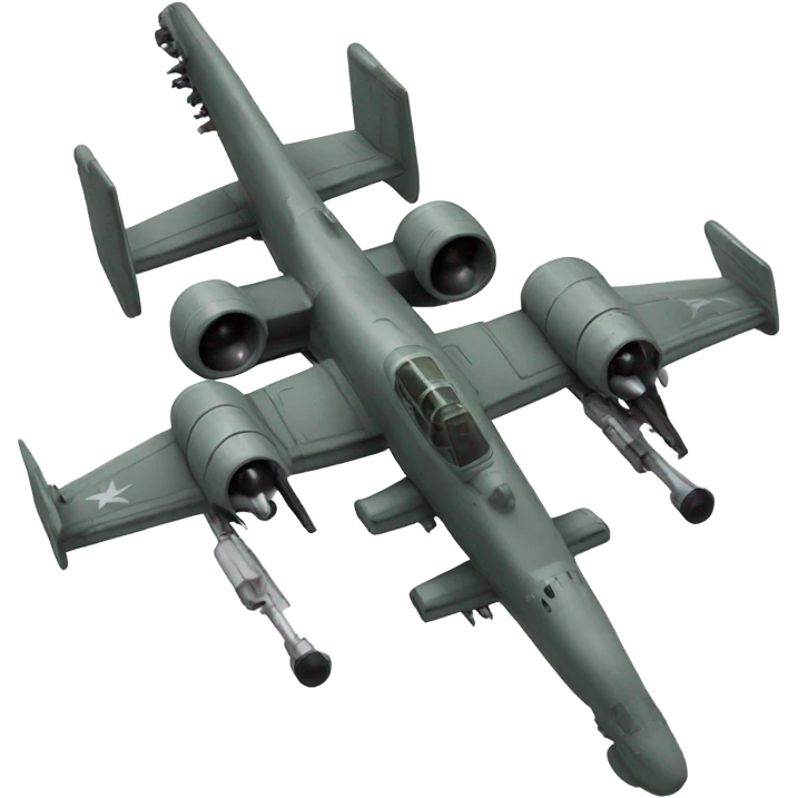 A-10 warthog military plane with Gatlin gun emoji