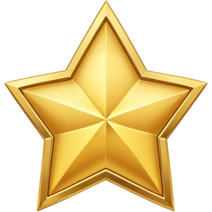 JUST THE CIRCLE golden medal in star shape, central empty space, details in border, golden emoji