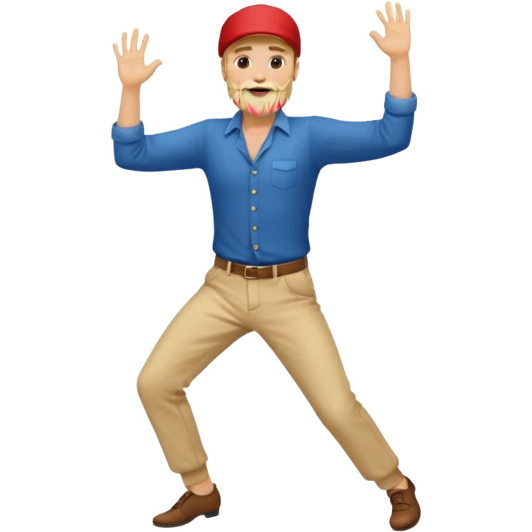 Attractive blonde man with beard dancing emoji