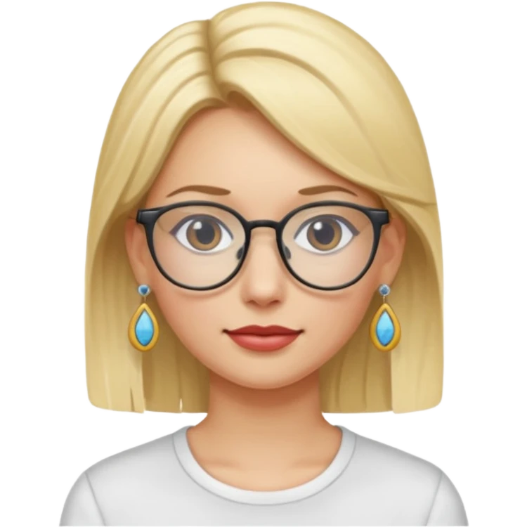 blonde earring wearing glasses woman emoji