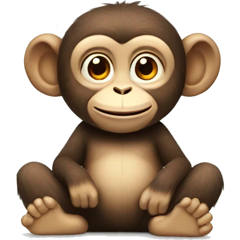 sitting happy monkey emoji