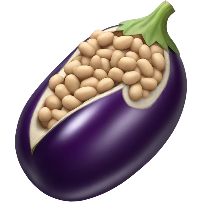 Eggplant with peanuts underneath it emoji