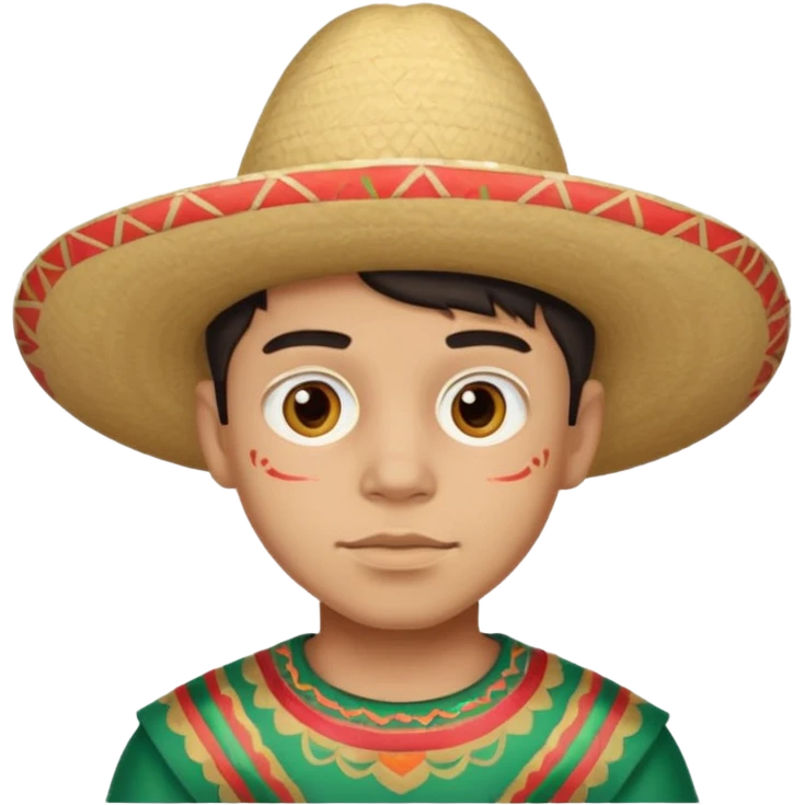 mexican boy with full painted face emoji