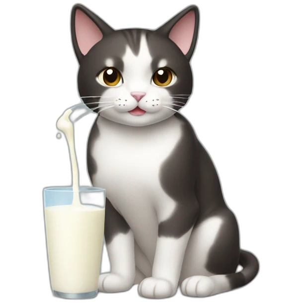 Asian cat drinks milk from a bottle emoji