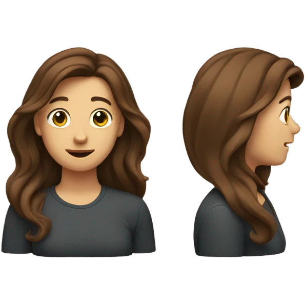 brown hair flip with hand emoji