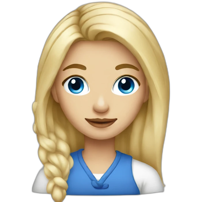 Blonde blue eyes artist painter emoji
