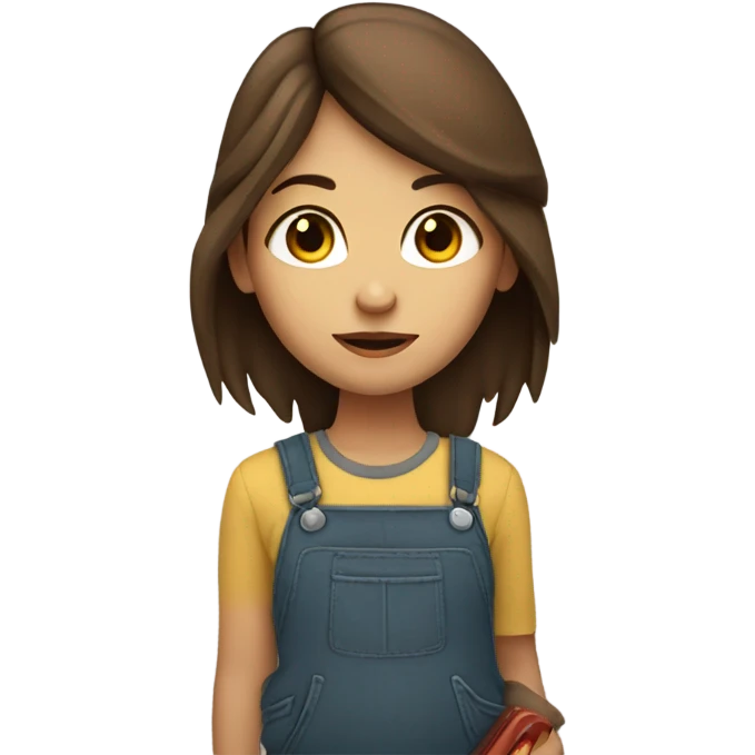 brown hair girl have a sign with “I’m dura” emoji