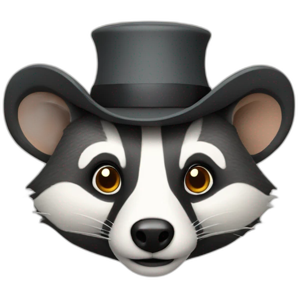 A badger with an elegant hat and a calculator  emoji