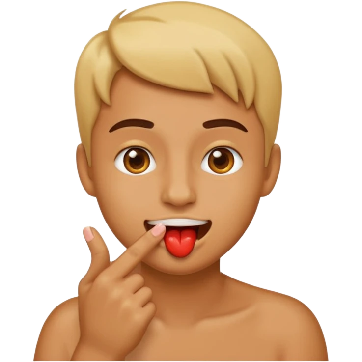 Emoji enamorado mordiéndose el dedo emoji