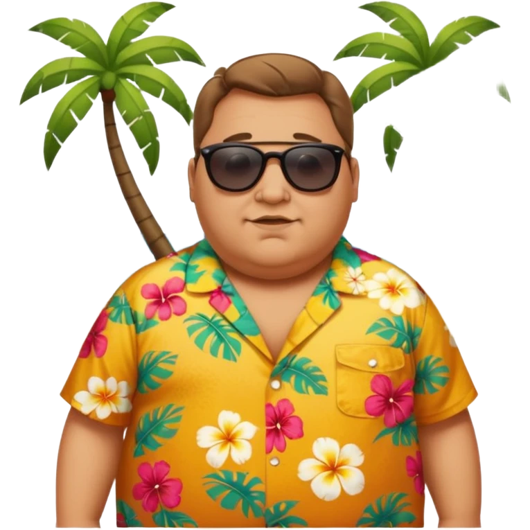 Fat man on beach emoji