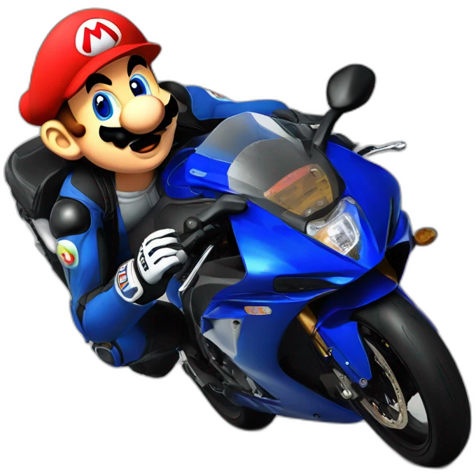 mario sur une moto gsxr emoji