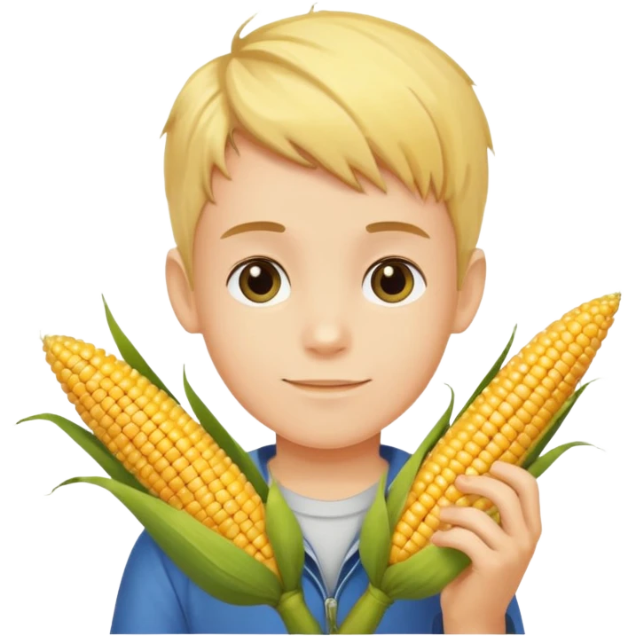 boy with corn on his hand emoji