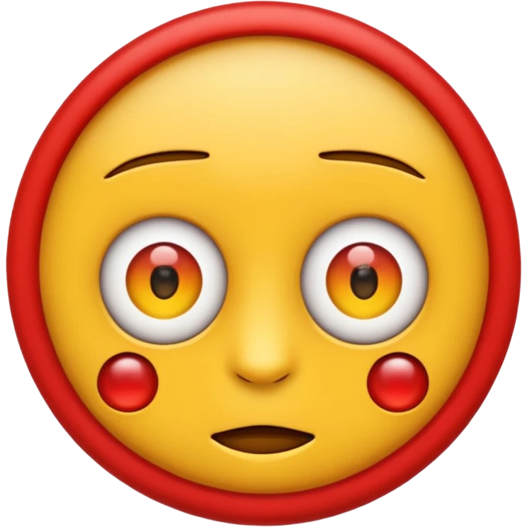 Crea un emoji kn los ojos rojos, k estén entre abiertos, emoji