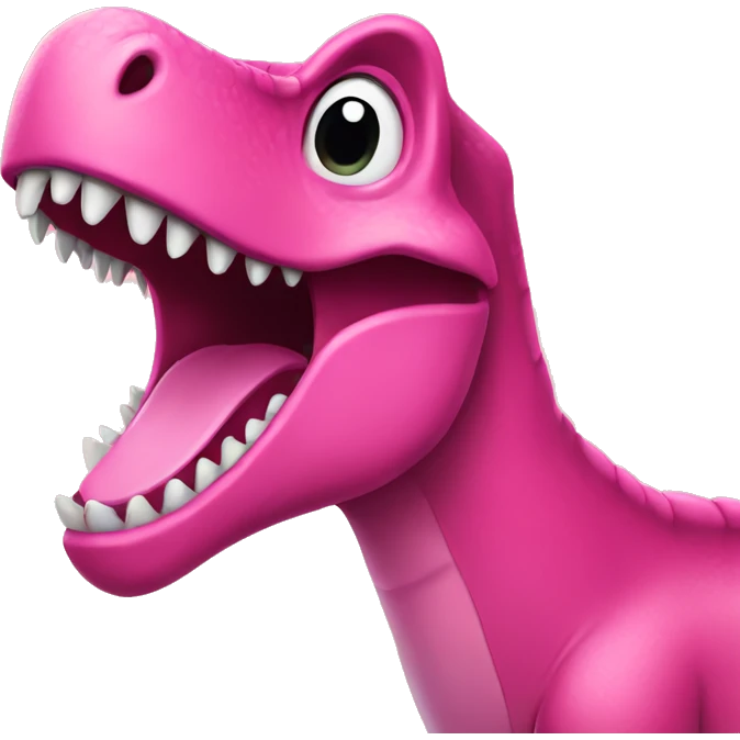 Pink dinosaur with big teeth emoji