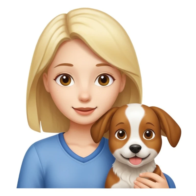 girl and her pet dog emoji