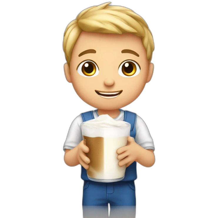 Bow boy avec du lait emoji