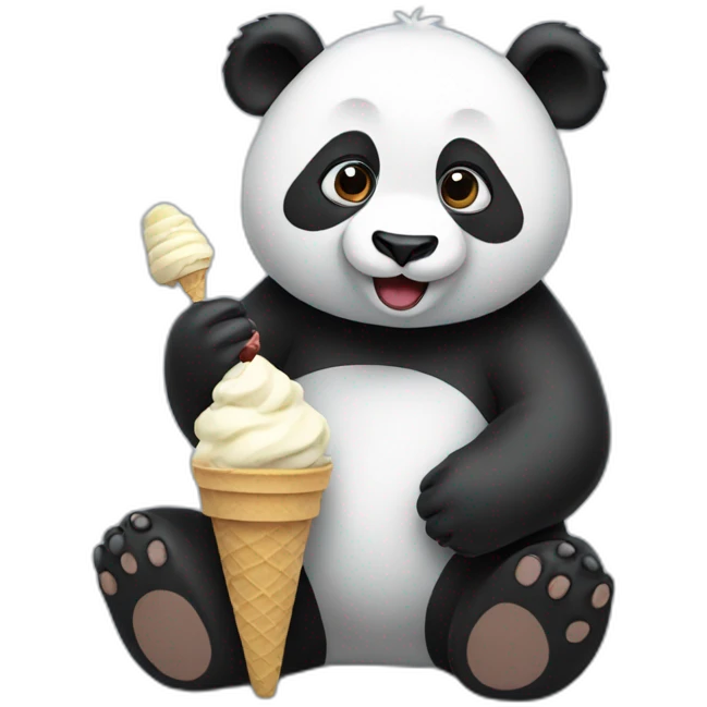 Panda eating ice cream emoji