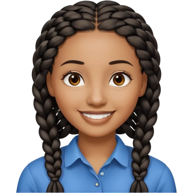 kenyan woman with long, black, braided hair in rows, brown eyes, pretty, round face, blond at tips of hair emoji
