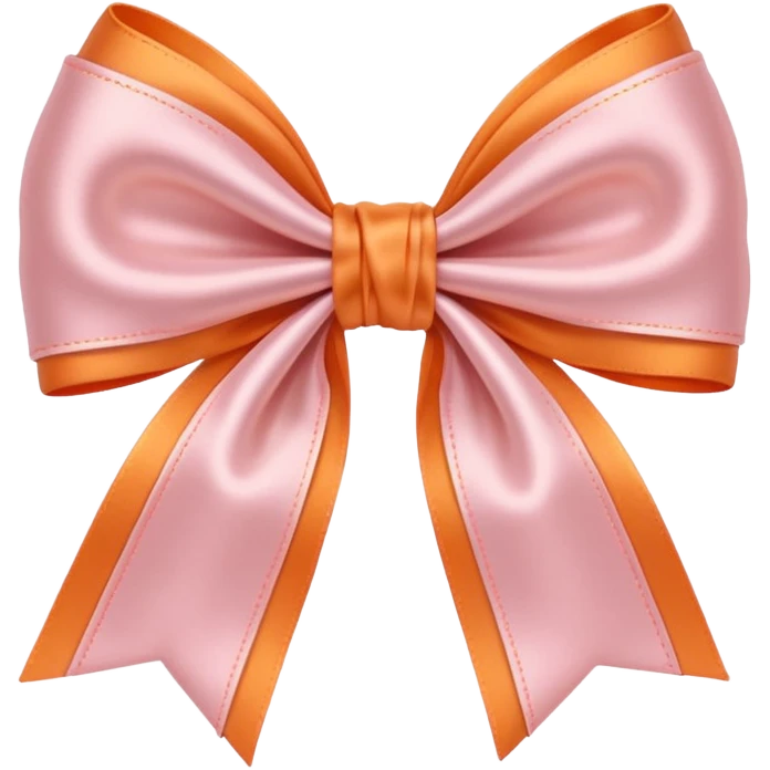 Light Pink light orange bow emoji