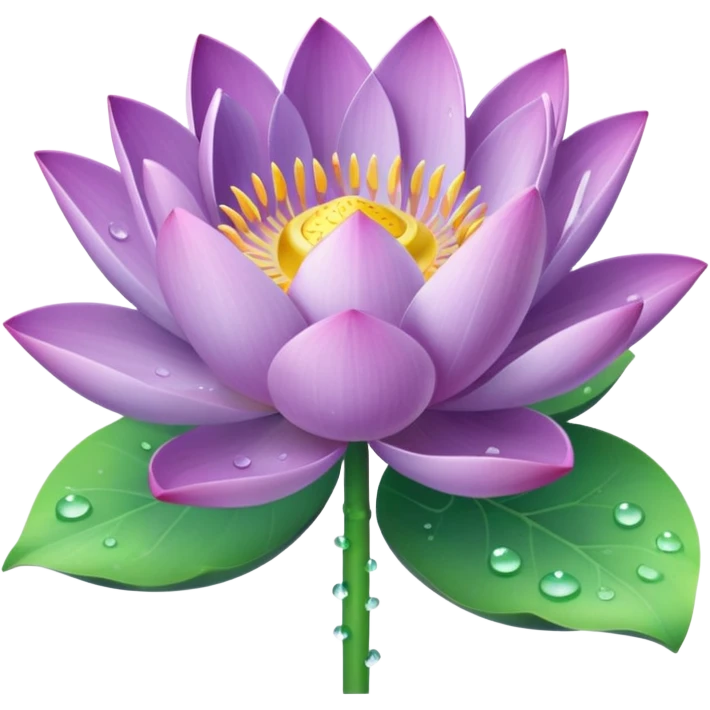 Lilac lotus with stem emoji