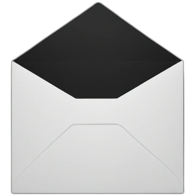 Black color envelope with stamp emoji