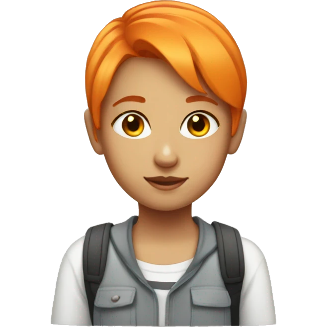 girl with orange short hair in school emoji