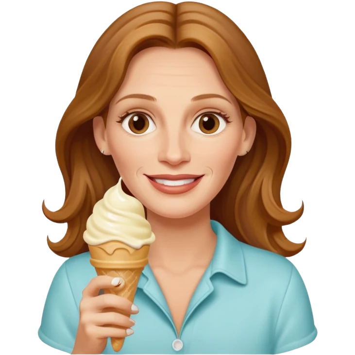 Julia Roberts eating ice cream emoji