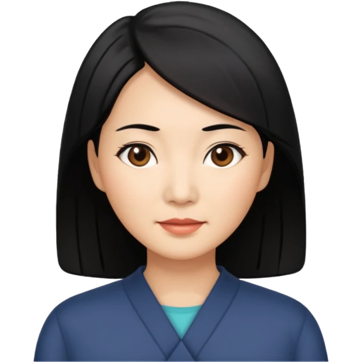 a middle-aged Asian woman emoji