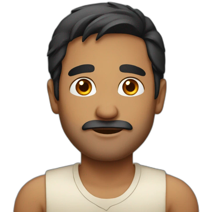 middle age indian male with black hair emoji