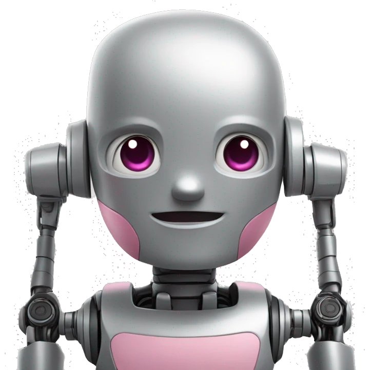 emoji robot gris y rosa simpático emoji