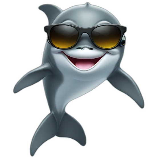Dolphin with sunglasses emoji
