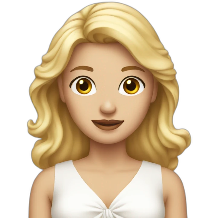 blonde woman in a white dress emoji