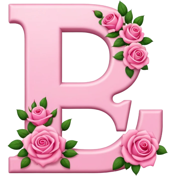 Pink, romantic, flowery, the letter “E” emoji