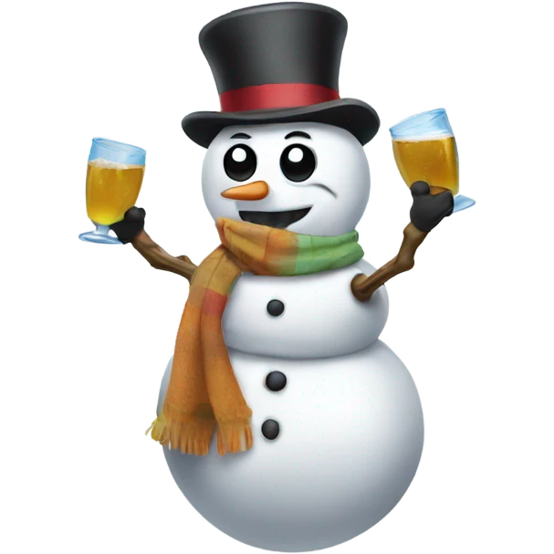 Drunken snowman emoji