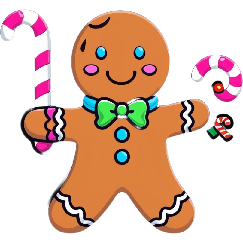 Pink gingerbread man emoji