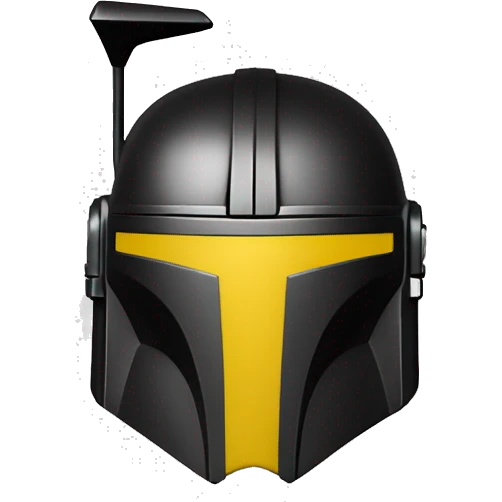 Mandalorian helmet black and yellow with antenna emoji