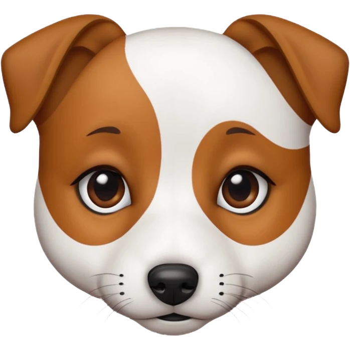 Chien jack Russel blanc avec deux tache marron sur ses yeux et dort ! emoji