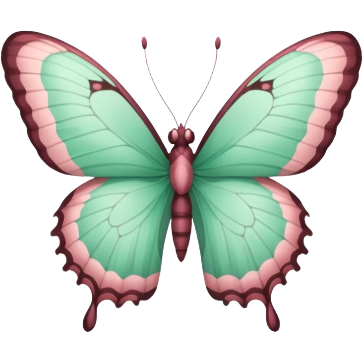 Beautiful mint green and warm dusty rose butterfly with detailed wings emoji