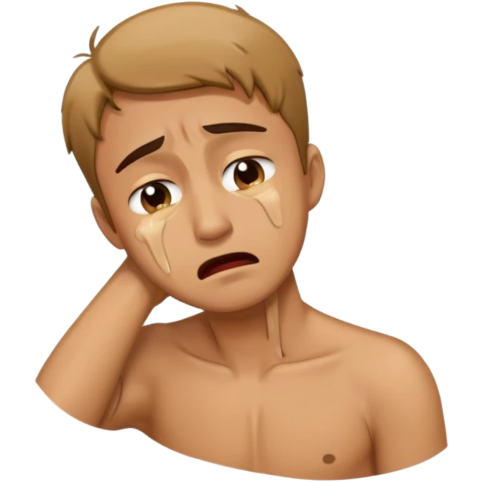 Man holding his neck crying  emoji