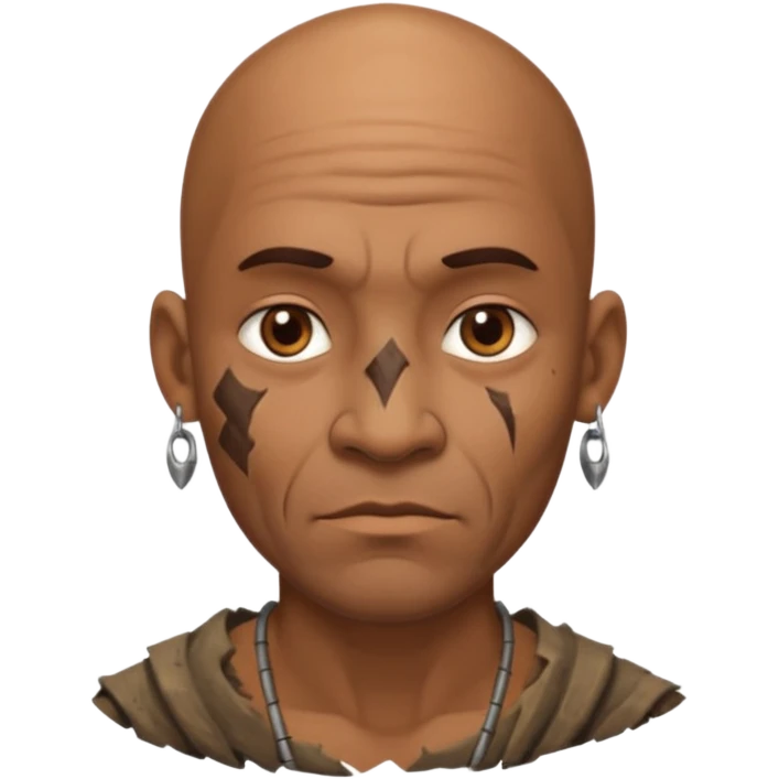 Bald Stone Age Man – Earrings, scars, rugged look.


 emoji