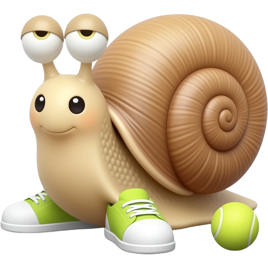a snail with tennis shoes emoji