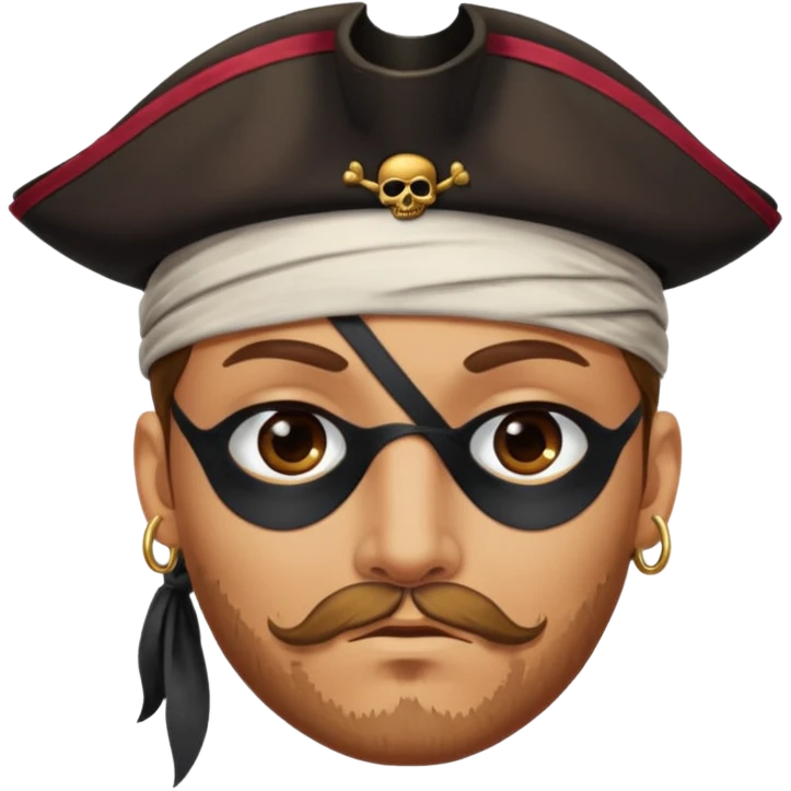 Eye patch pirate with earring, one eye covered
 emoji