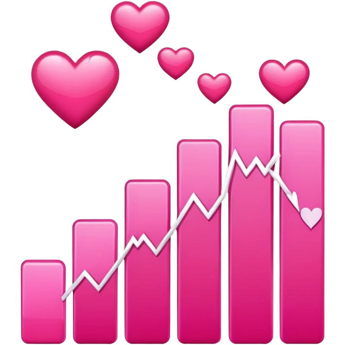 cute pink stocks graph emoji